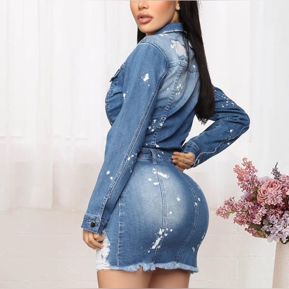 NWT- Denim Dress - Picture 2 of 9